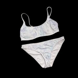 Xhilaration | Juniors' White Blue Purple Tie Dye Cheeky Bikini Swimsuit Bathing